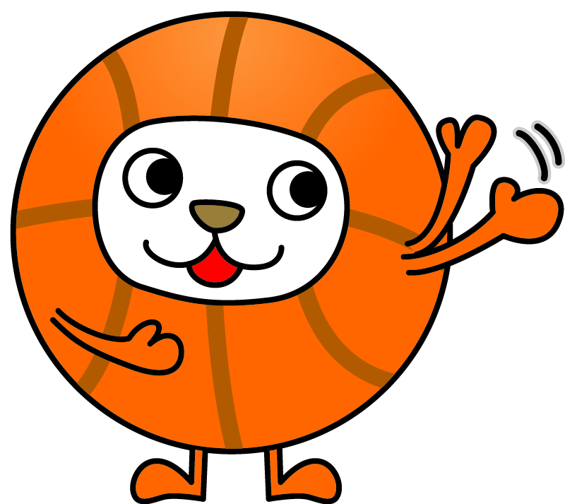 無料バスケットボールイラスト フリー素材のキャラクターボール