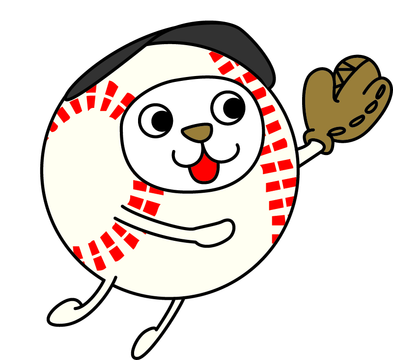 無料野球イラスト フリー素材のキャラクターボール マルコロ